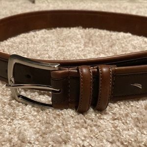 Nautica Two-tone Brown Leather Belt